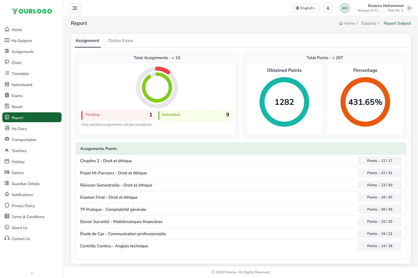 Student Portal · Report Detail