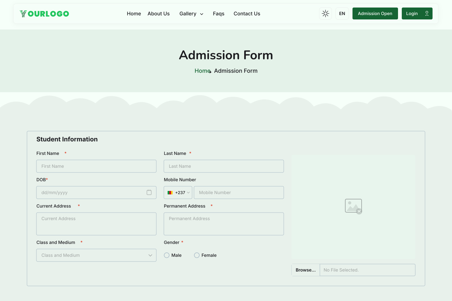 School Website · Admission